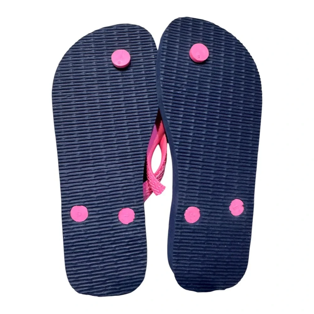 Havaianas Kids Fantasy Unicorn‎ Rainbow Flip Flop Sandals Navy Pink 3/4Y New